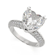 Daria Heart Cut Pave 6 Prong Engagement Ring Setting - Nivetta